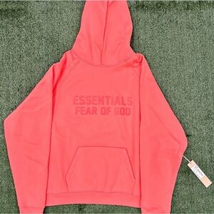 Essentials Coral Pink Pullover Hoodie